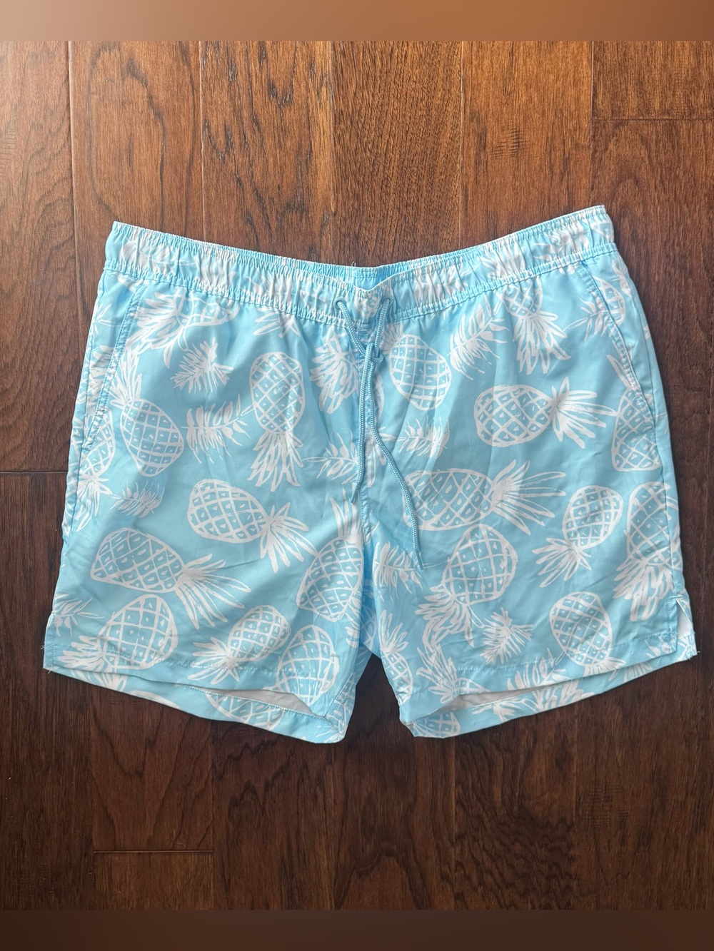 George Light Blue Pineapple Swim Trunks XL